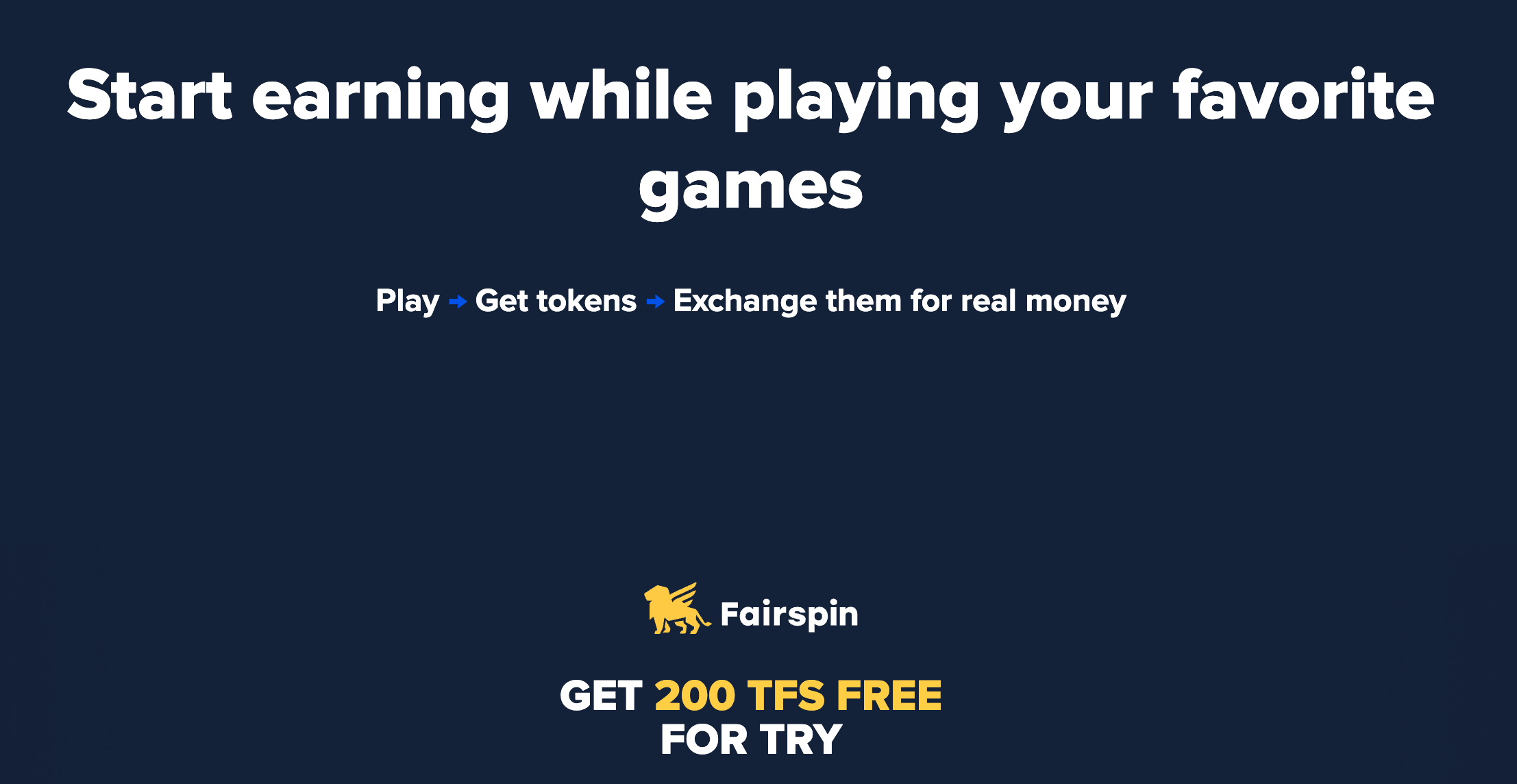 FairSpin online kazino TFS Tokens piedāvājums ekrānuzņēmums