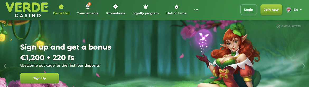 Schermata di Verde Casino online