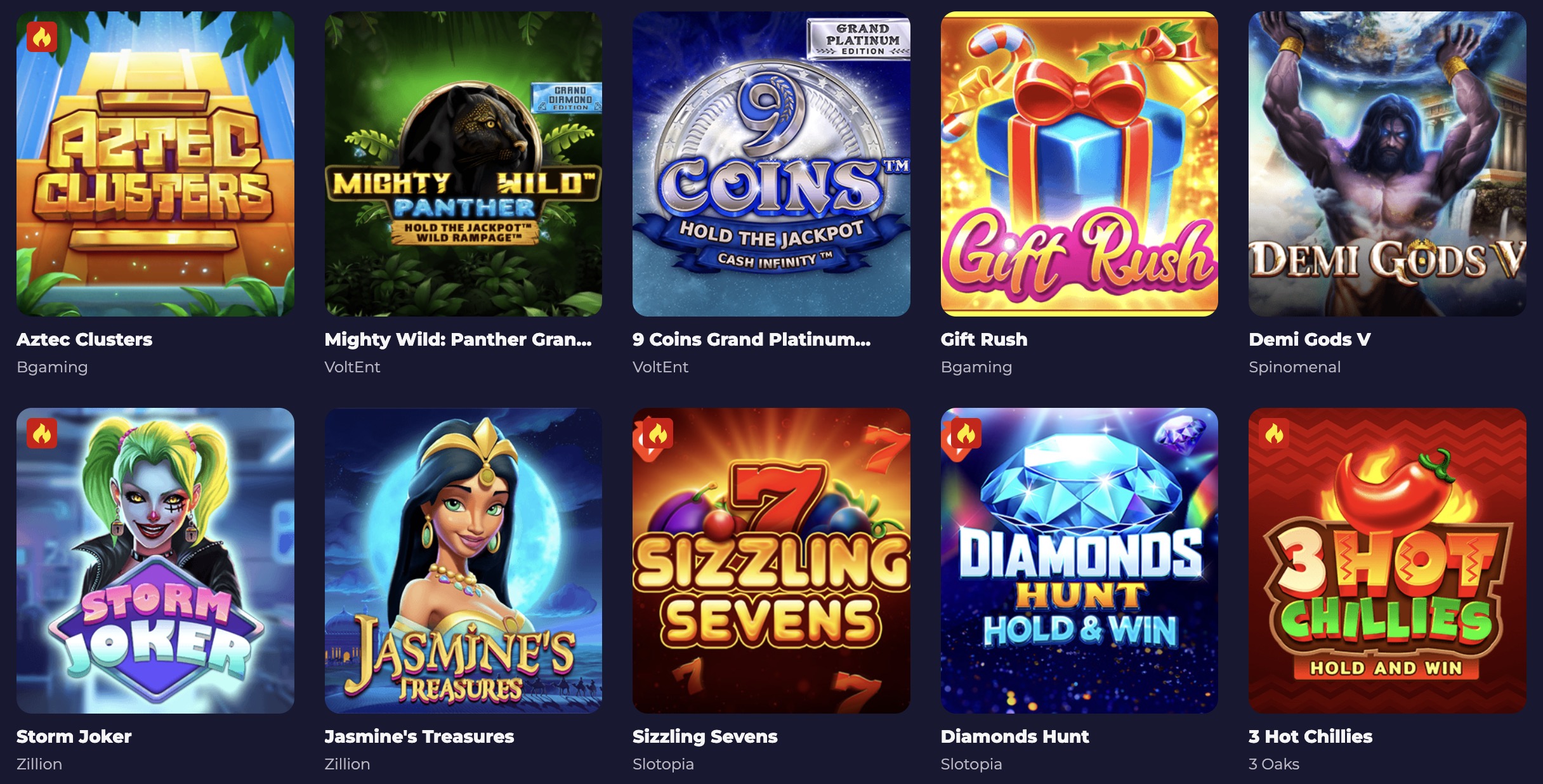 Slota Casino spēles